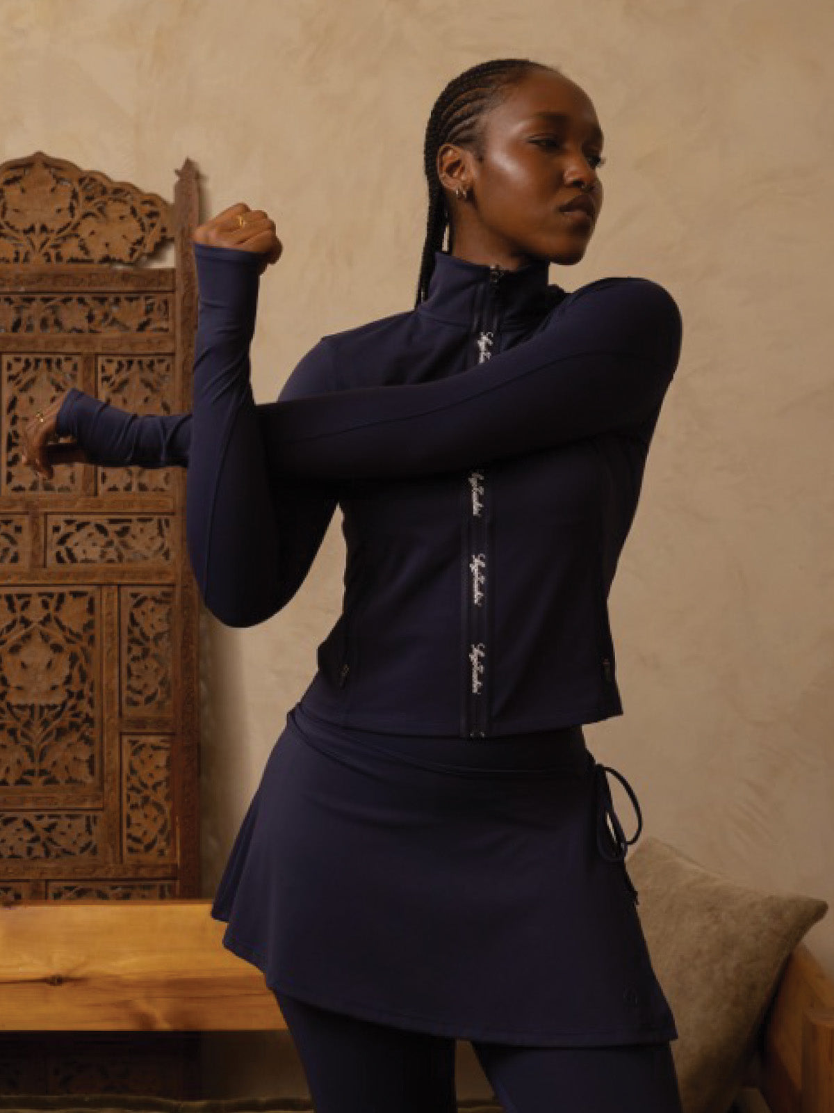 Delfina Contour Track Jacket- Maritime Blue