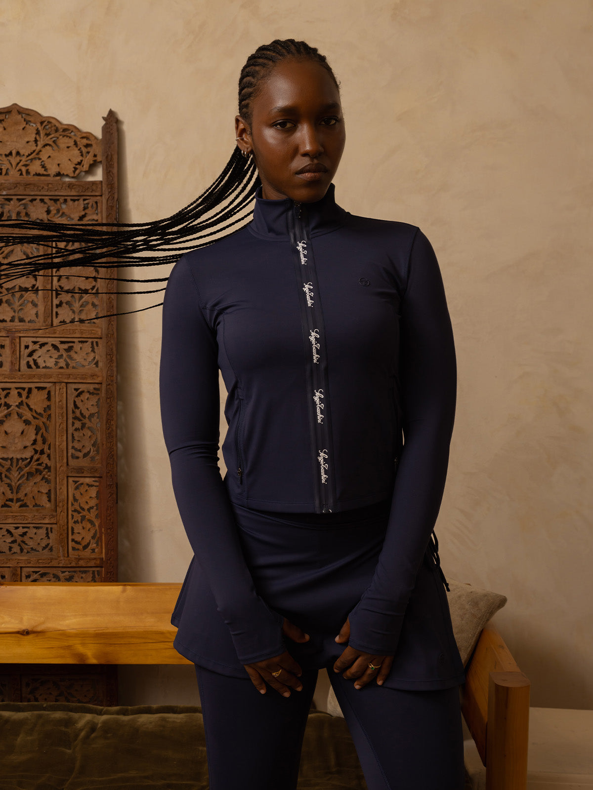 Delfina Contour Track Jacket- Maritime Blue - Image 3