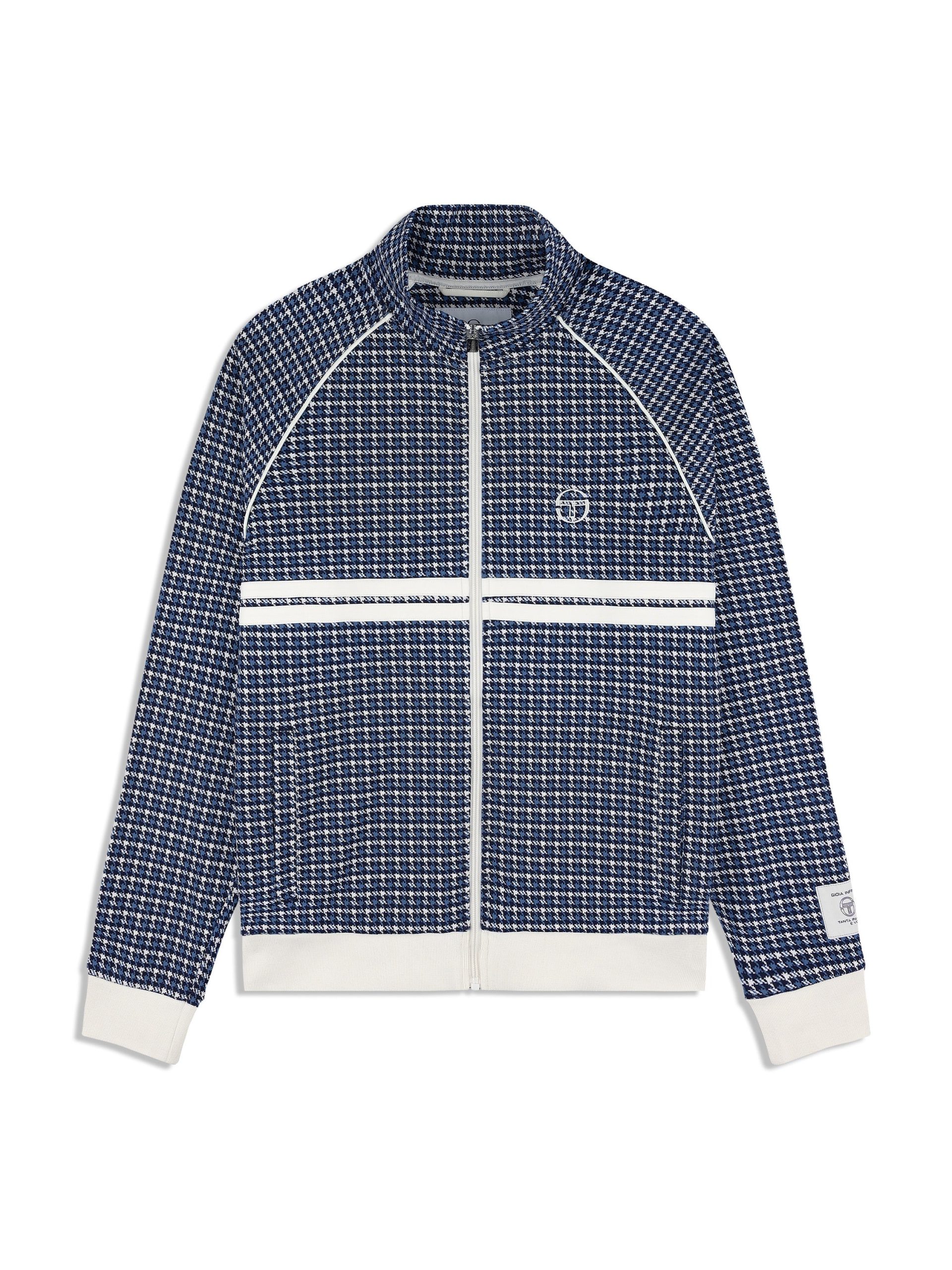 Dallas Houndstooth Track Jacket- Maritime Blue - Image 2