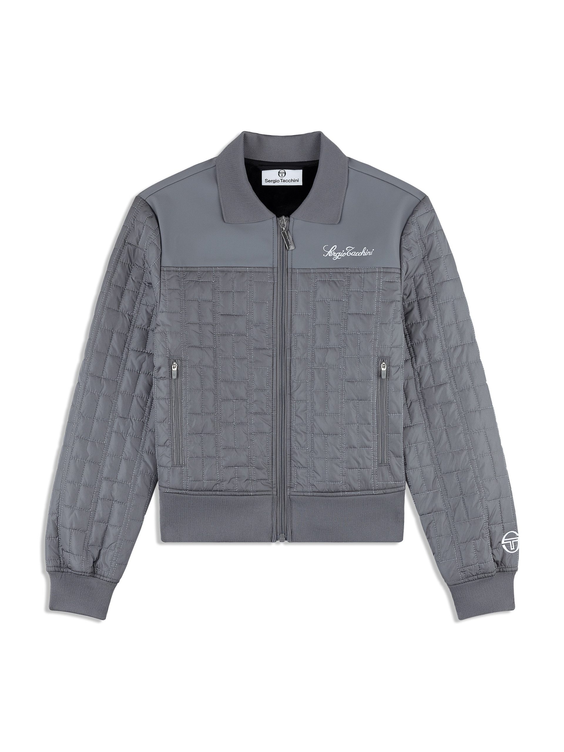 Anji Quilted Track Jacket- Quiet Shade