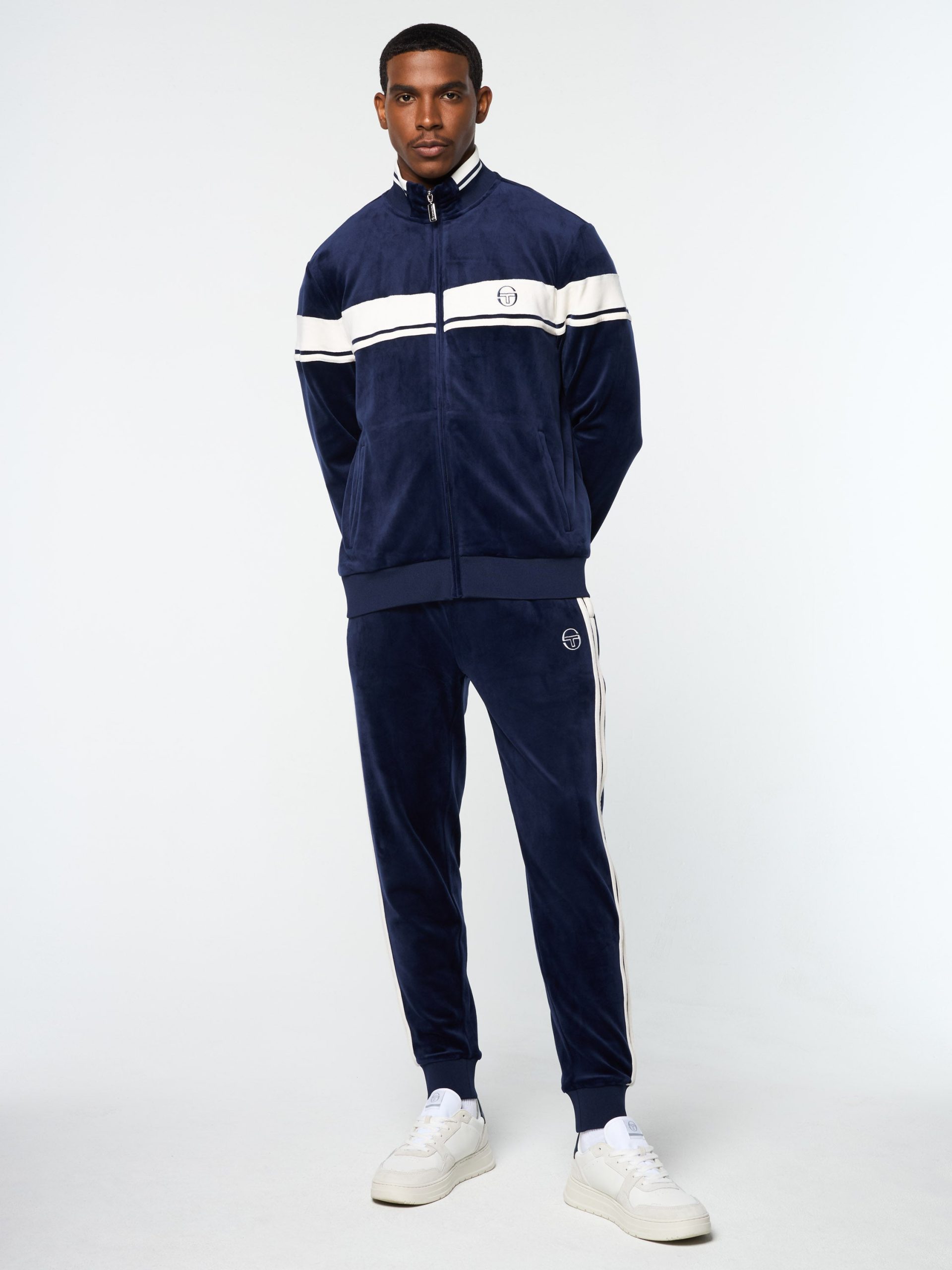Damarindo Velour Track Jacket- Maritime Blue - Image 3