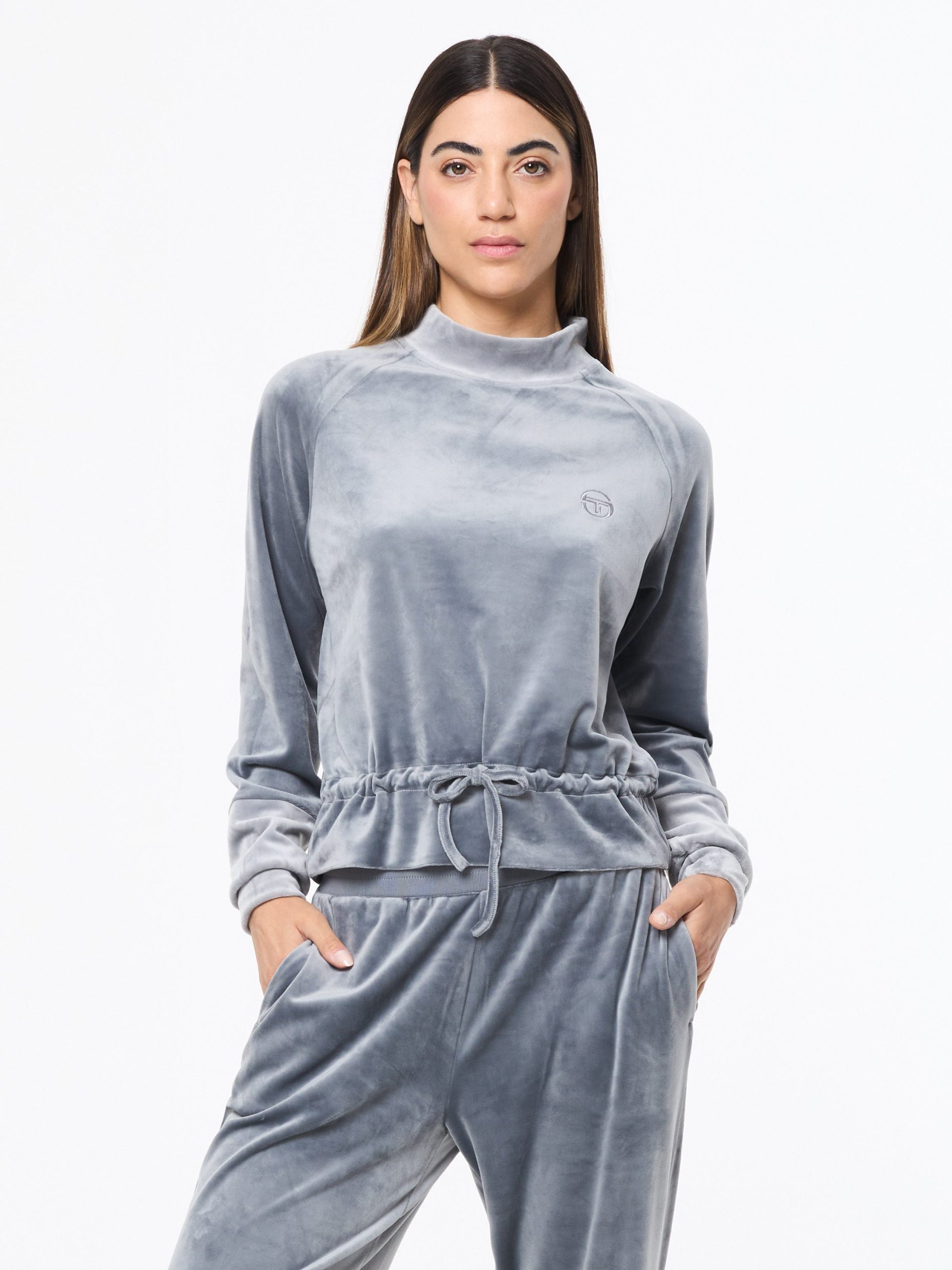 Lina Velour Top- Quiet Shade