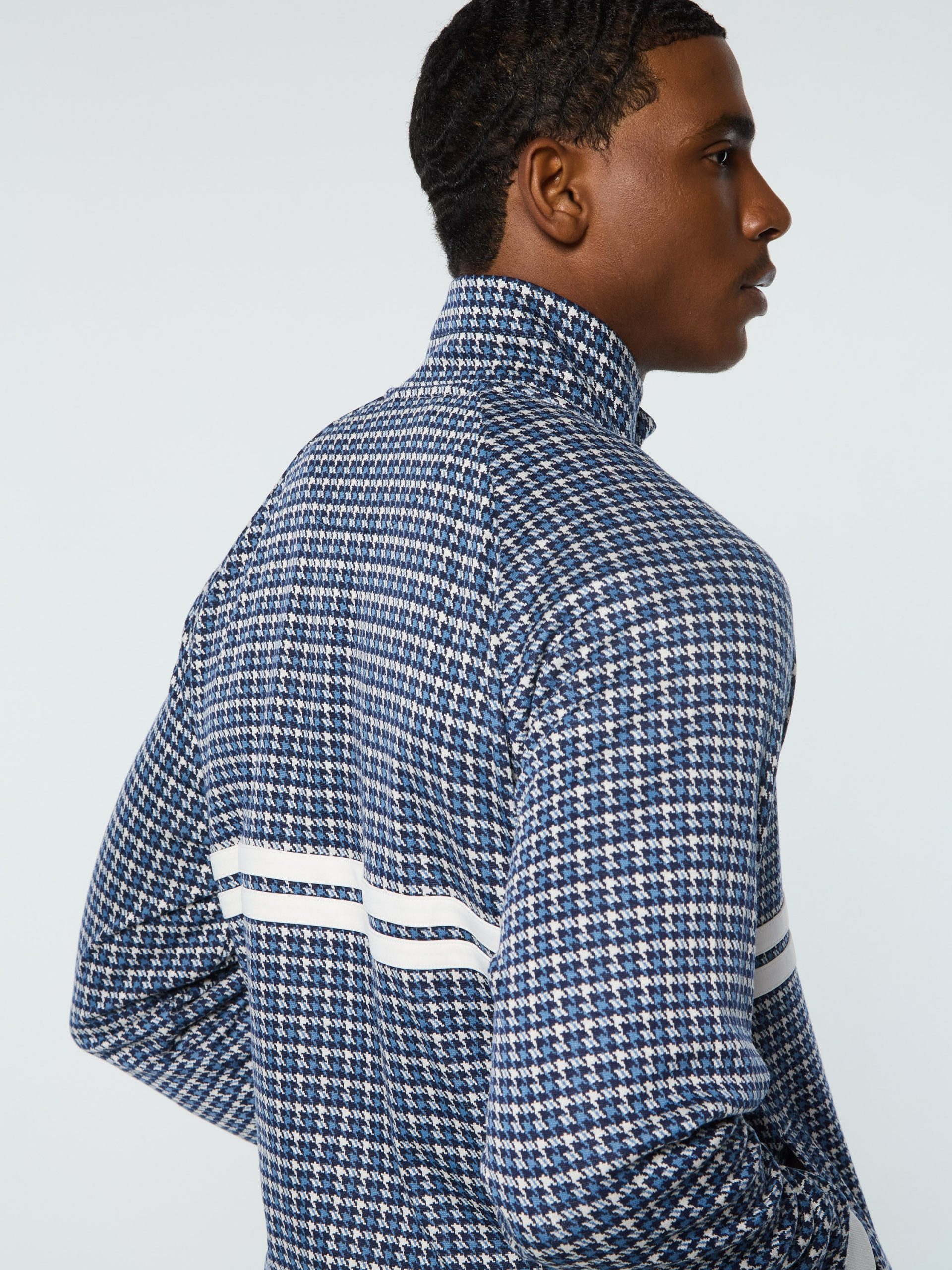 Dallas Houndstooth Track Jacket- Maritime Blue - Image 7
