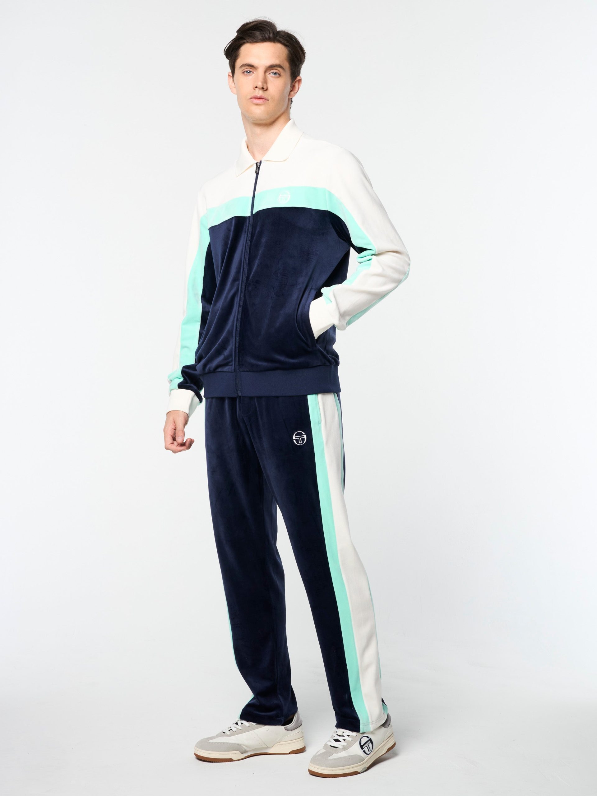 Lazaro Velour Track Jacket- Maritime Blue - Image 4