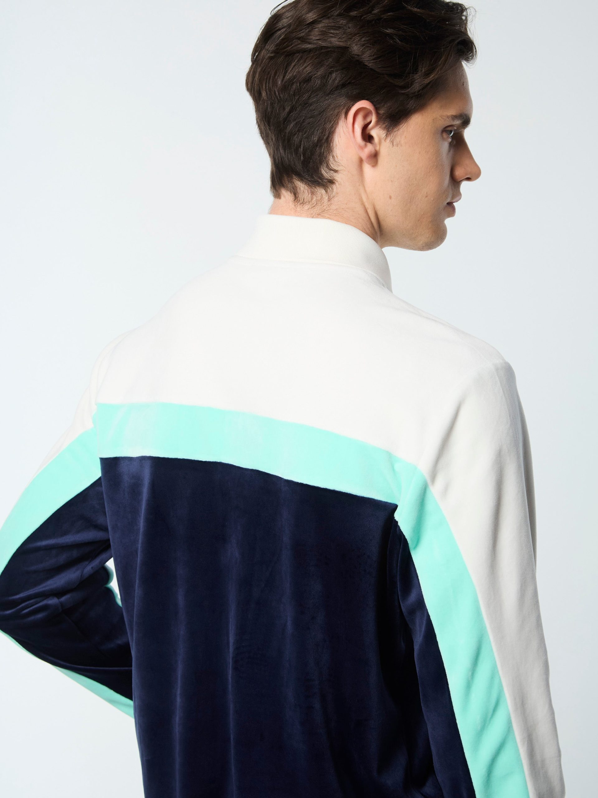 Lazaro Velour Track Jacket- Maritime Blue - Image 6