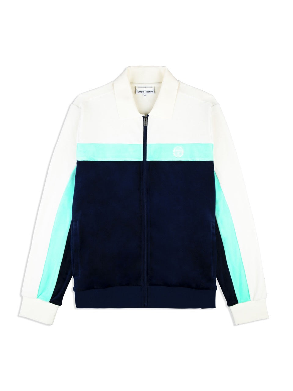 Lazaro Velour Track Jacket- Maritime Blue - Image 3