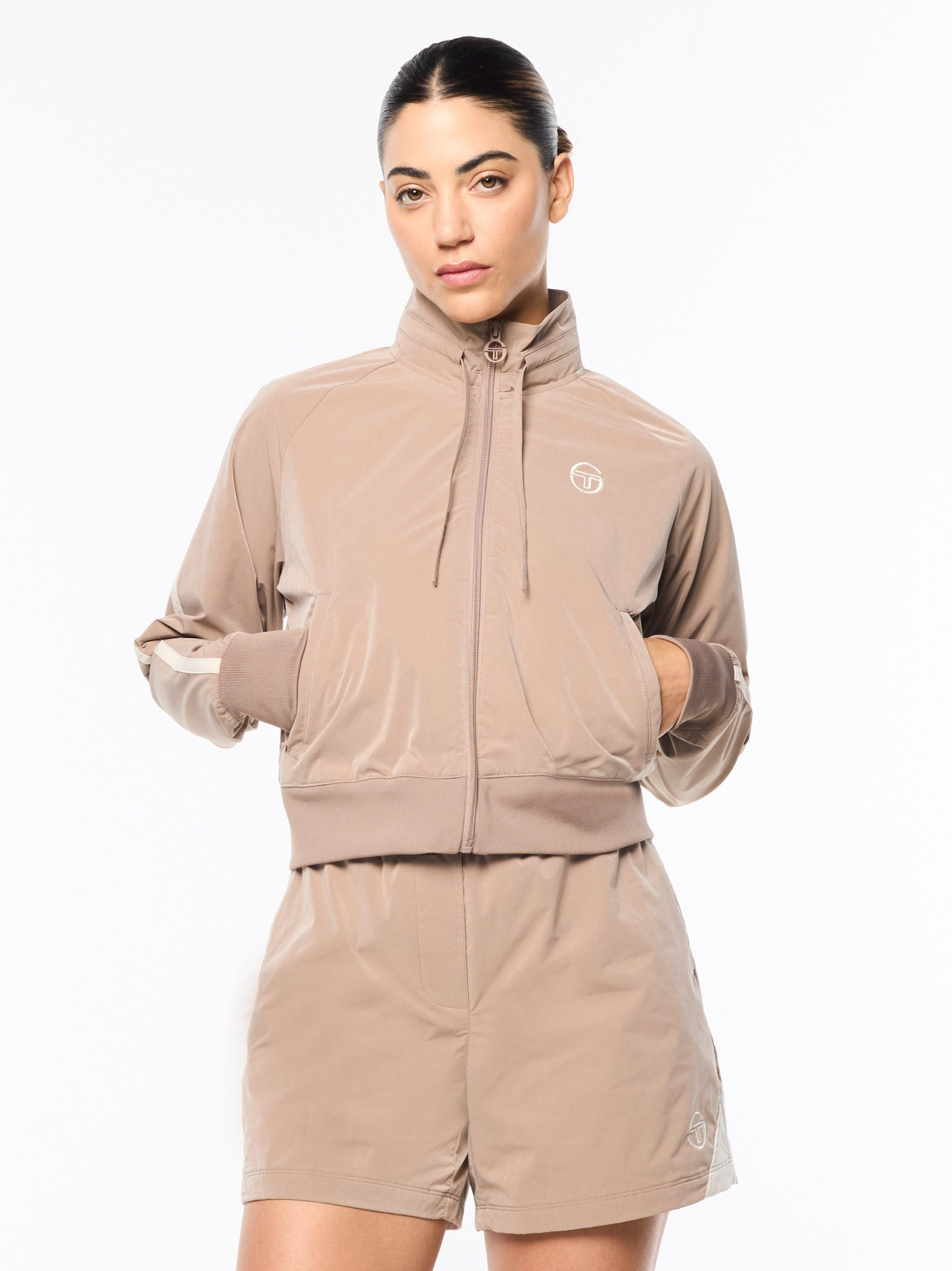 Pippa Track Jacket- Taupe Grey