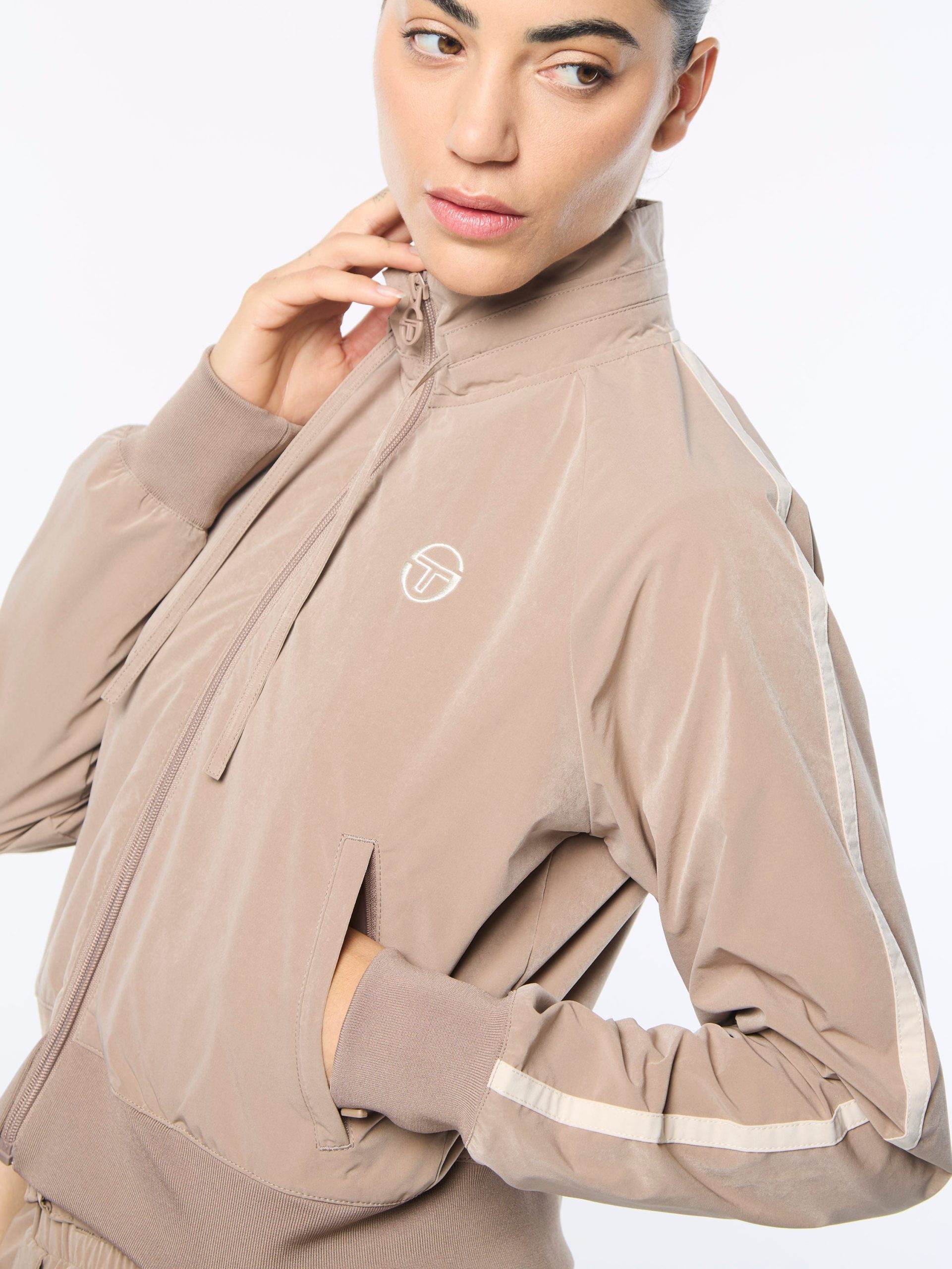 Pippa Track Jacket- Taupe Grey - Image 7