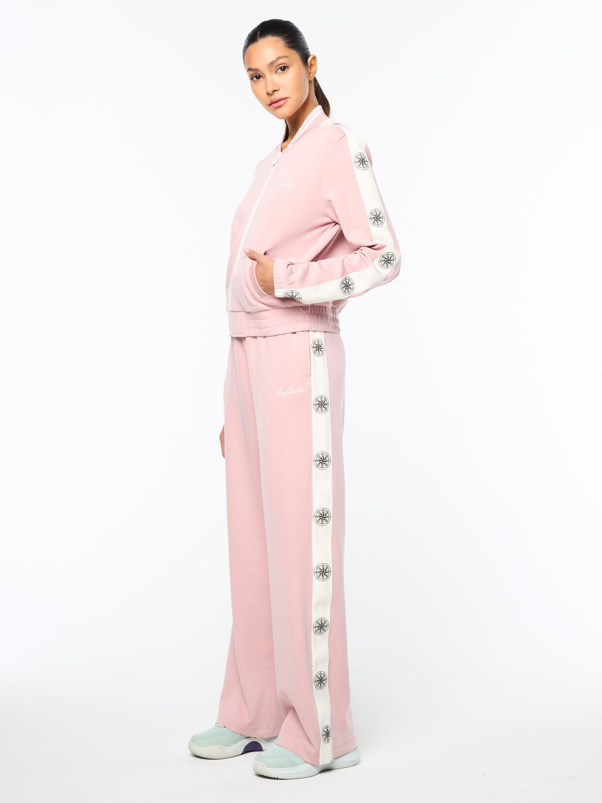 Women's Bussola Track Jacket- Pale Mauve - Image 5